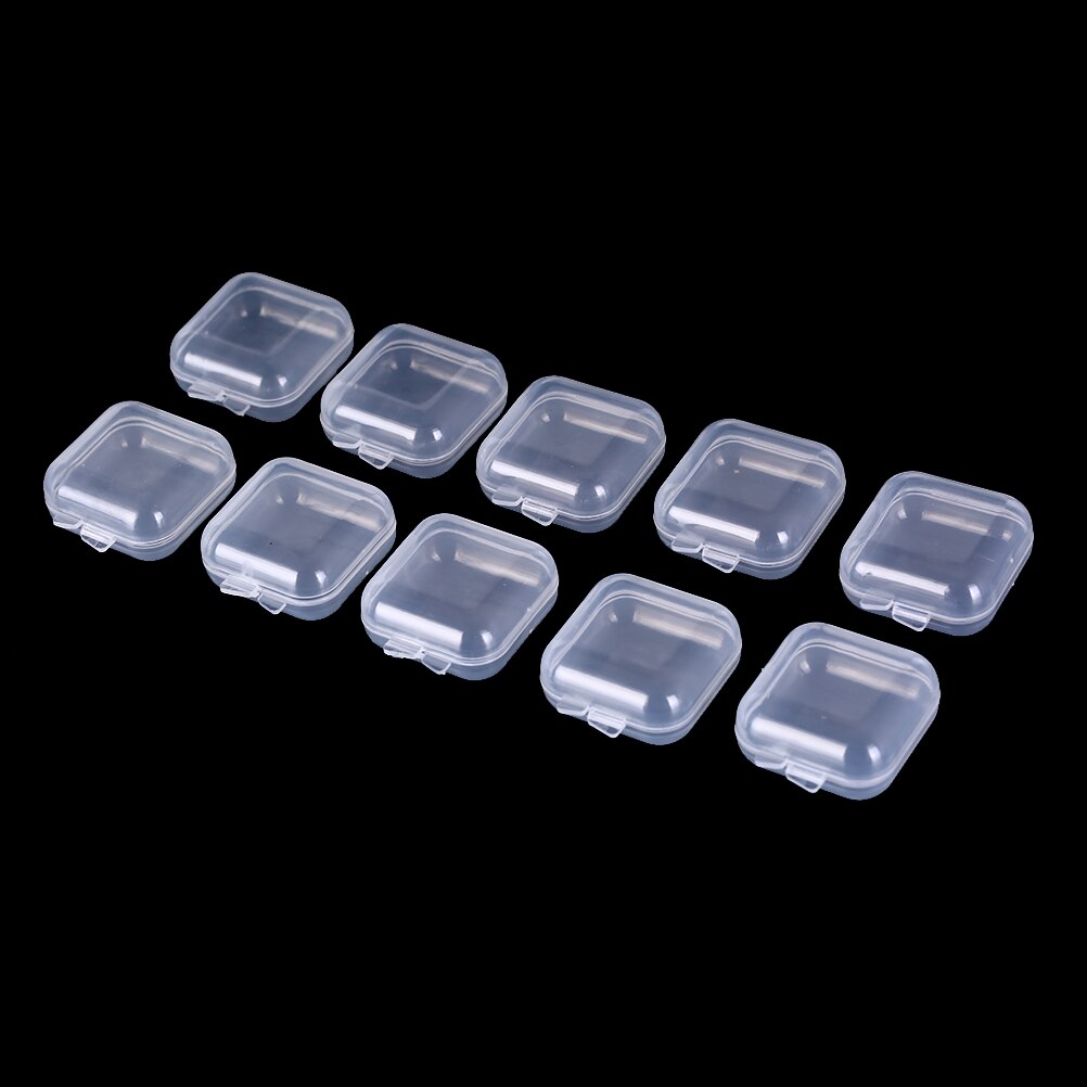 1/10/20/50Pcs Mini Clear Plastic Small Box Earplugs Storage Box Case Container Bead Makeup Transparent Organizer boxes