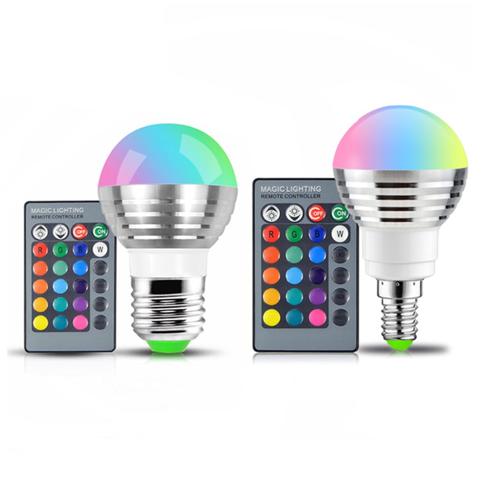 110V 220V 85-265V E27 E14 RGB LED lamp 16 Kleur Magic LED Night Light Lamp dimbare Stage Licht/24key Afstandsbediening