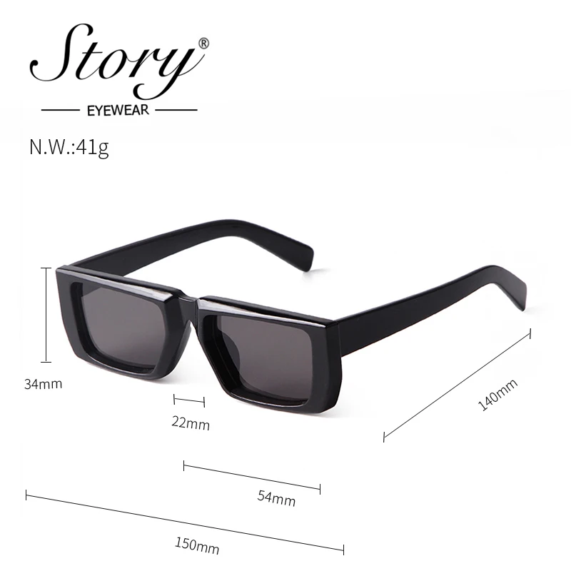 HISTORIA Retro verde rectángulo gafas de sol mujeres hombres Vintage tortuga marco cuadrado gafas de sol UV S2340M