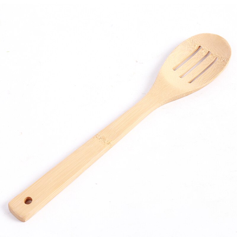 6Pcs/set Cooking Utensils Bamboo Wood Kitchen Slotated Spatula Spoon Mixing Holder Dinner Food Rice Wok Shovels Tool EJ875484