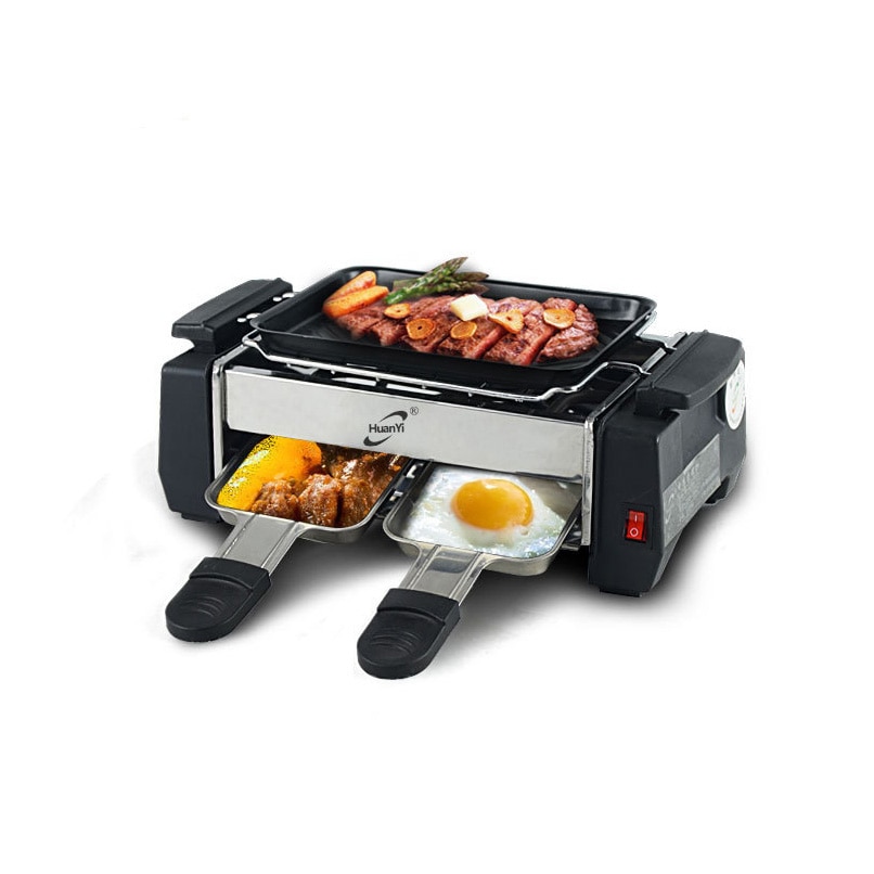 1000W Multifunction Electric BBQ Grill Smokeless Barbecue Churrasqueira Eletrica BBQ Stove Non-stick Plate Takoyaki Machine 220V