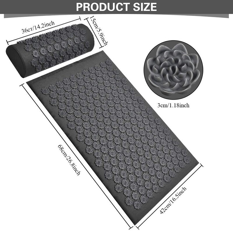 Bloem Lotus Acupressuur Mat Spikes Accupresure Massage Mat Voor Back Hals Fitness Naalden Pad Kussen Kussen Set