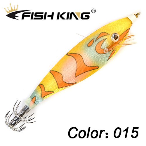Fiske drag bläckfisk krok 9cm 16g självlysande wobblers jigging ocean bläckfisk bläckfisk trä räkor hårda beten 3d ögon jiggar: 015