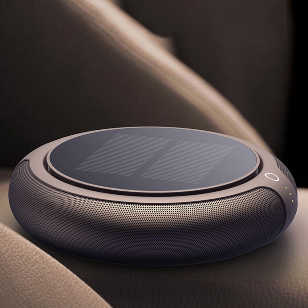 Solar Air Purifier Vehicle-mounted Negative Ion Generator Air Cleaner Anion Ionizer Generator Fresh Air (Black)