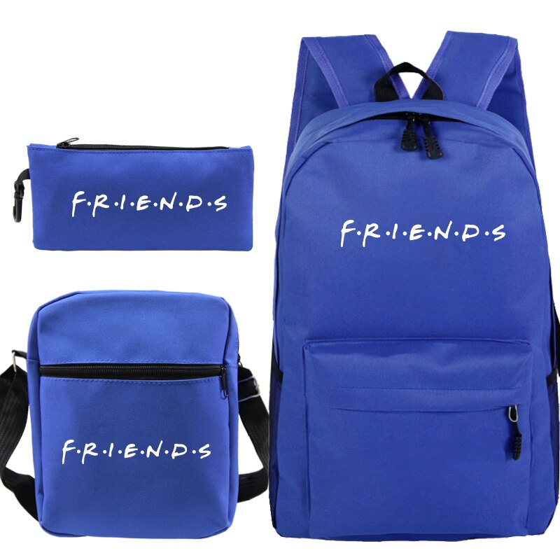 Mochila con estampado de TV Friends para Mujer, bolsa de viaje para ordenador portátil, escolar, para chicas adolescentes, 3 uds.: 5 / backpack