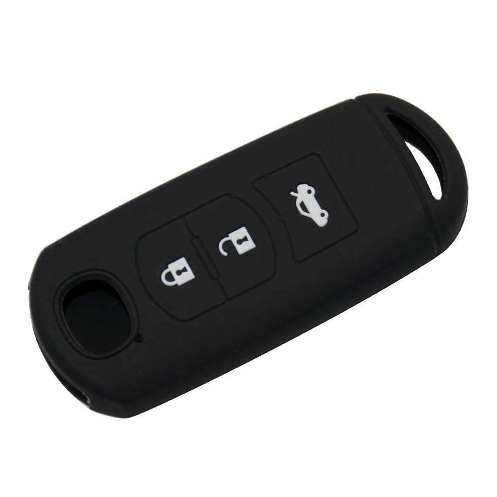 Okeytech Siliconen Autosleutel Cover Remote Case Voor Mazda 2 3 5 6 CX-3 CX-5 CX-7 CX-9 Snelheid Miata MX5 shell Protector 2/3/4 Knop: Red / 3 BT