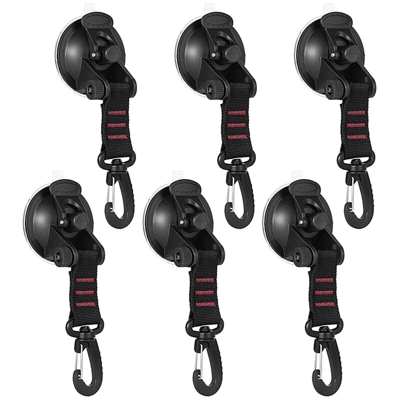6 Pcs Heavy Duty Suction Cup Anchor With Securing Hook Tents Securing Hook For Car Side Awning Boat Camping Tarp: Silver