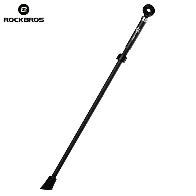 ROCKBROS Carbon Fiber Bicycle Kickstand Antiskid Quick Release Folding Parking Rack Bicycle Foot Support MTB Road Bike Stand: black