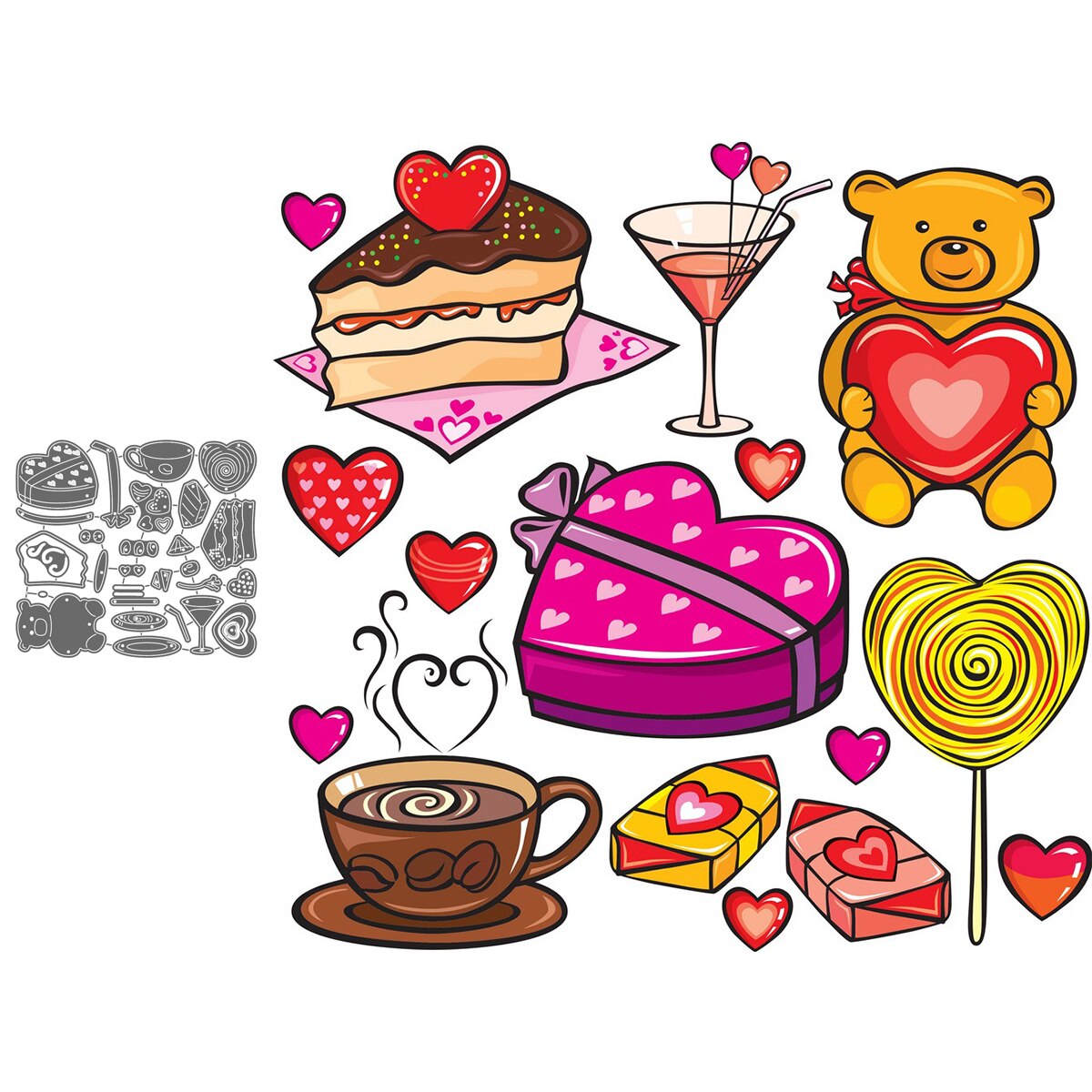 Wedding Anniversary Love Frame Metal Cutting Dies Diy Emboss Stencil Scrapbooking Dies For Card Making