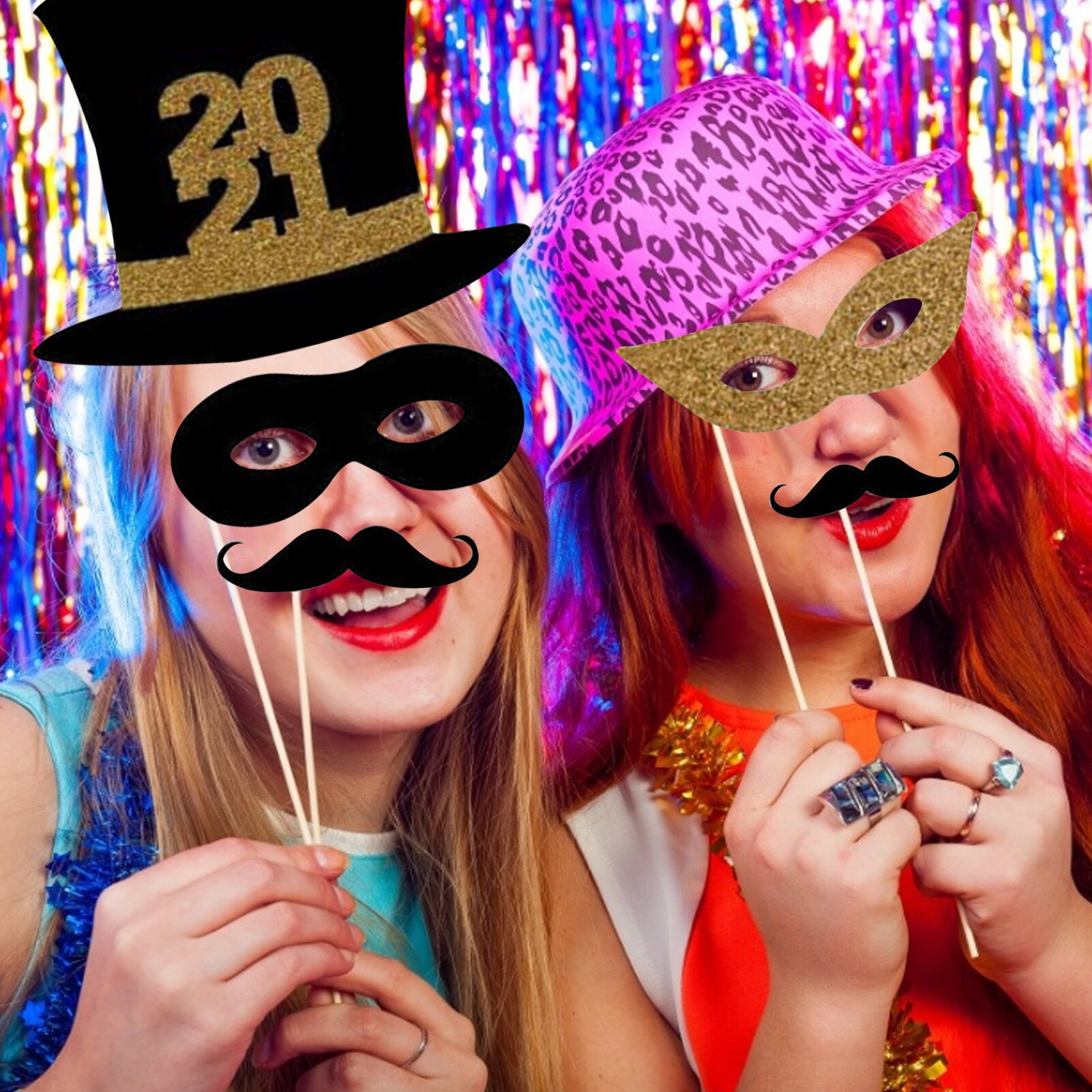 25 Stuks Gelukkig Nieuwjaar Photo Booth Props Kers... Grandado