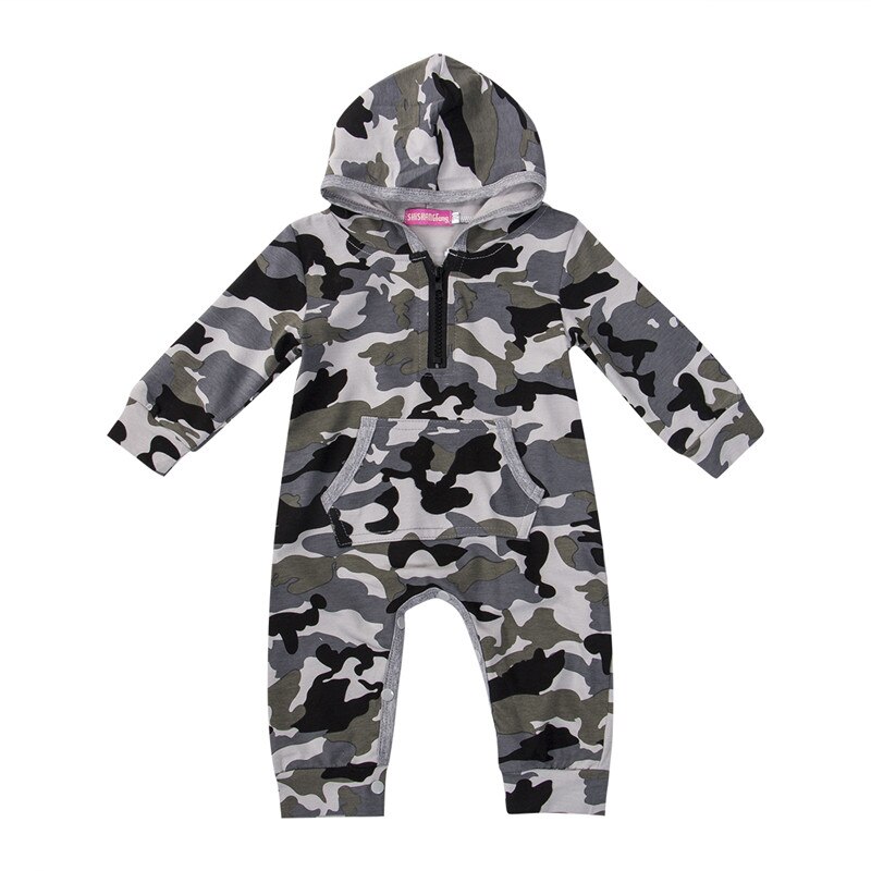 Baby Baby Jongen Meisje Camouflage Hooded Romper Jumpsuit Lente Herfst Outfits Overalls Kleding