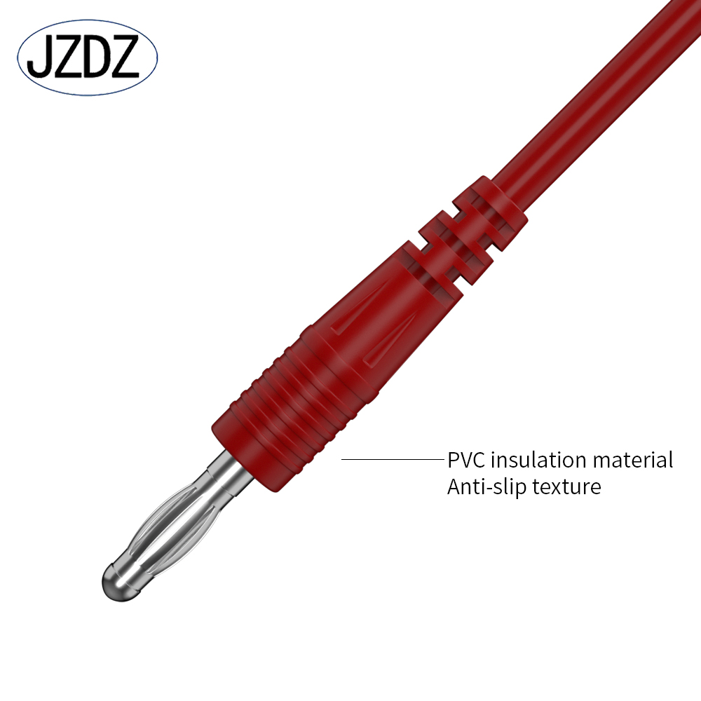 JZDZ 2 uds cables de prueba multímetro Cable de línea 100 cm extremos dobles 4mm conector eléctrico con conector Banana herramientas de bricolaje J.70055