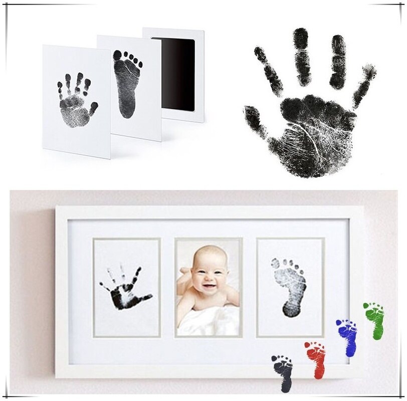 Extra Grote Pasgeboren Baby Handafdruk Of Voetafdruk Inktloze-Touch Inkt Pad 100% Niet-giftig & Mess Gratis (Zwart Groen Blauw Rood)