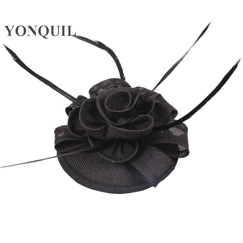 Zwarte chique fascinatorhoeden voor dames, chique hoofddeksels met haarclip, mesh-evenementhoofddeksel met bruiloftsaccessoires