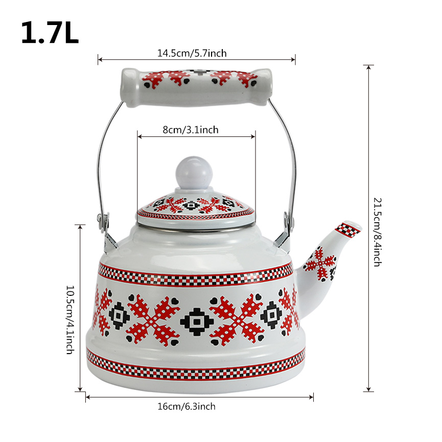 1.1l 1.7l 2.5 l flätmönster emalj vattenkanna kaffe tekanna traditionell kinesisk vattenkokare för hemköket