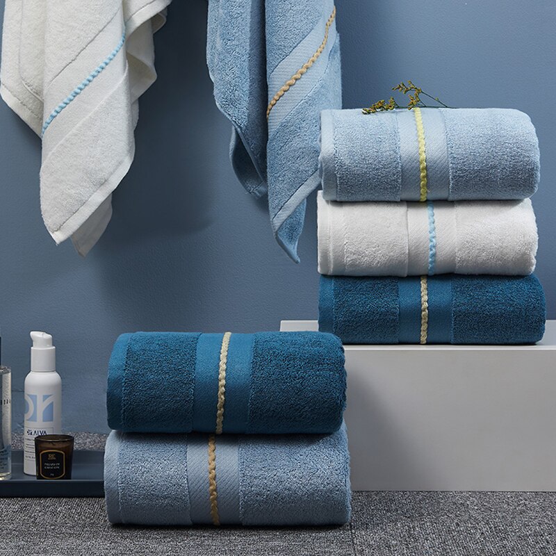 Lange-Nietje Katoen Handdoek Set Ster Hotel Luxe Satijn Handdoek Badhanddoek Thuis Super Zachte Absorberende Badkamer Gezicht handdoeken