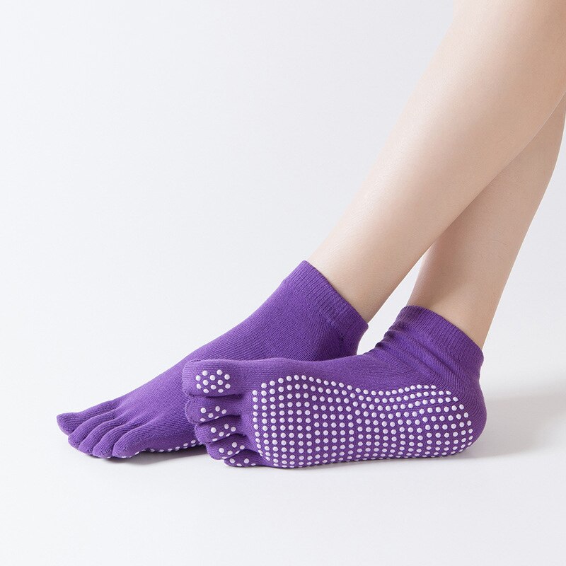 1 Paar Vrouwen Sport Yoga Sokken Vijf Tenen Slipper Anti Slip Sokken Pilates Ballet Hak Dans Compressie Pilates Sokken Sportkleding