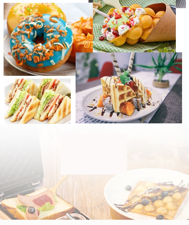 Electric Waffles Maker Iron Sandwich Maker Machine Bubble Egg Cake Oven Breakfast Waffle Machine 220V