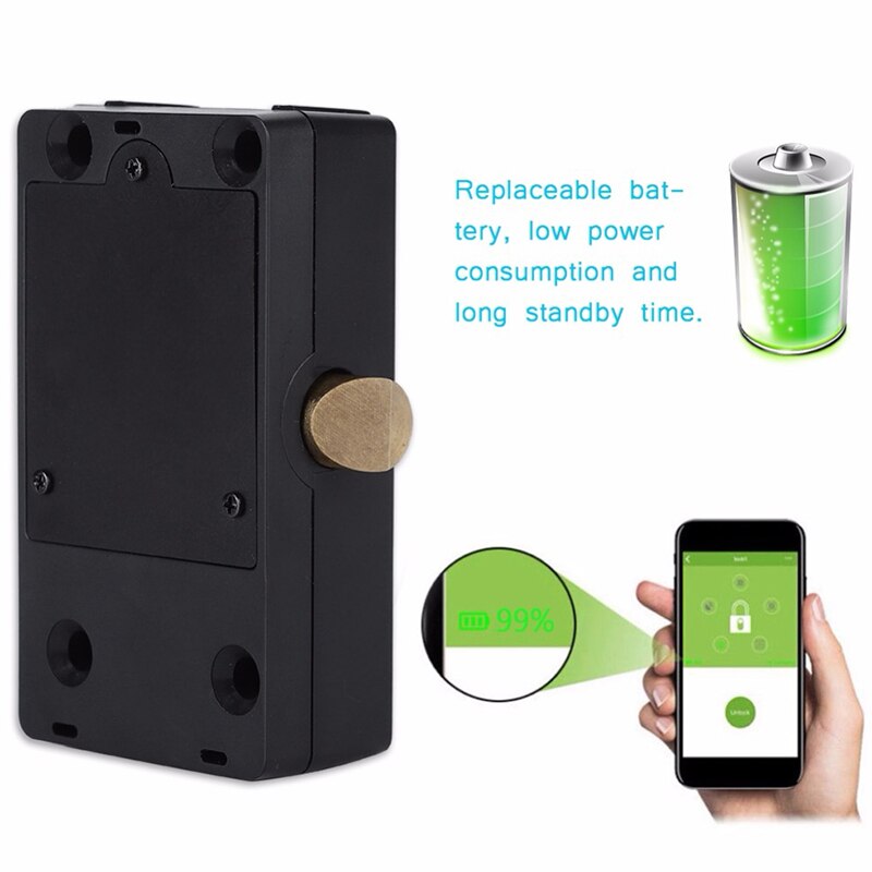Stor bluetooth smart dørlås kabinet skuffe nøglefri trådløs bluetooth integreret sikkerhed elektronisk dørlås