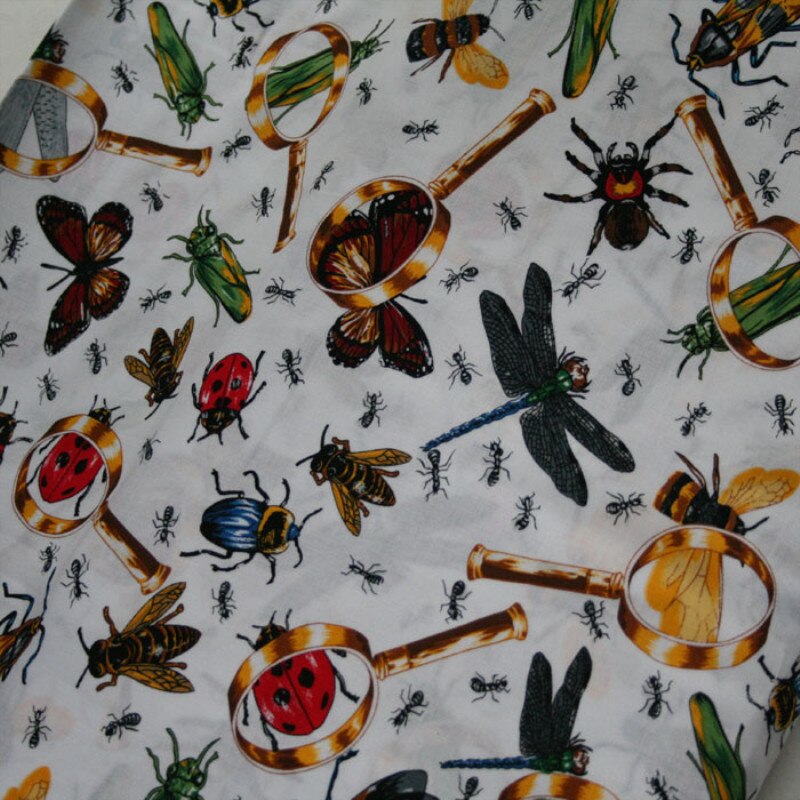 Tissu 100% coton, demi-mètre avec insecte papillon, pour Patchwork fait à la main T936