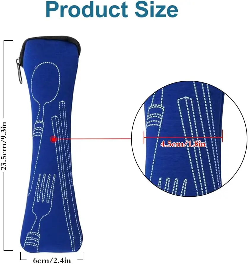 Portable Cutlery Bag with Zipper Cutlery Box Storage Bag Camping Cutlery Storage Bag for Kids Tableware Travelling Picnic School