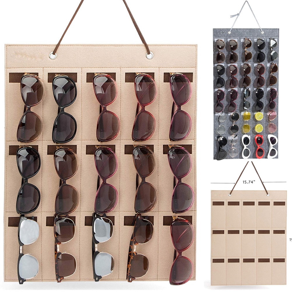 Ca glasögon solglasögon förvaring display organisator för 15 glasögon för väggdörr