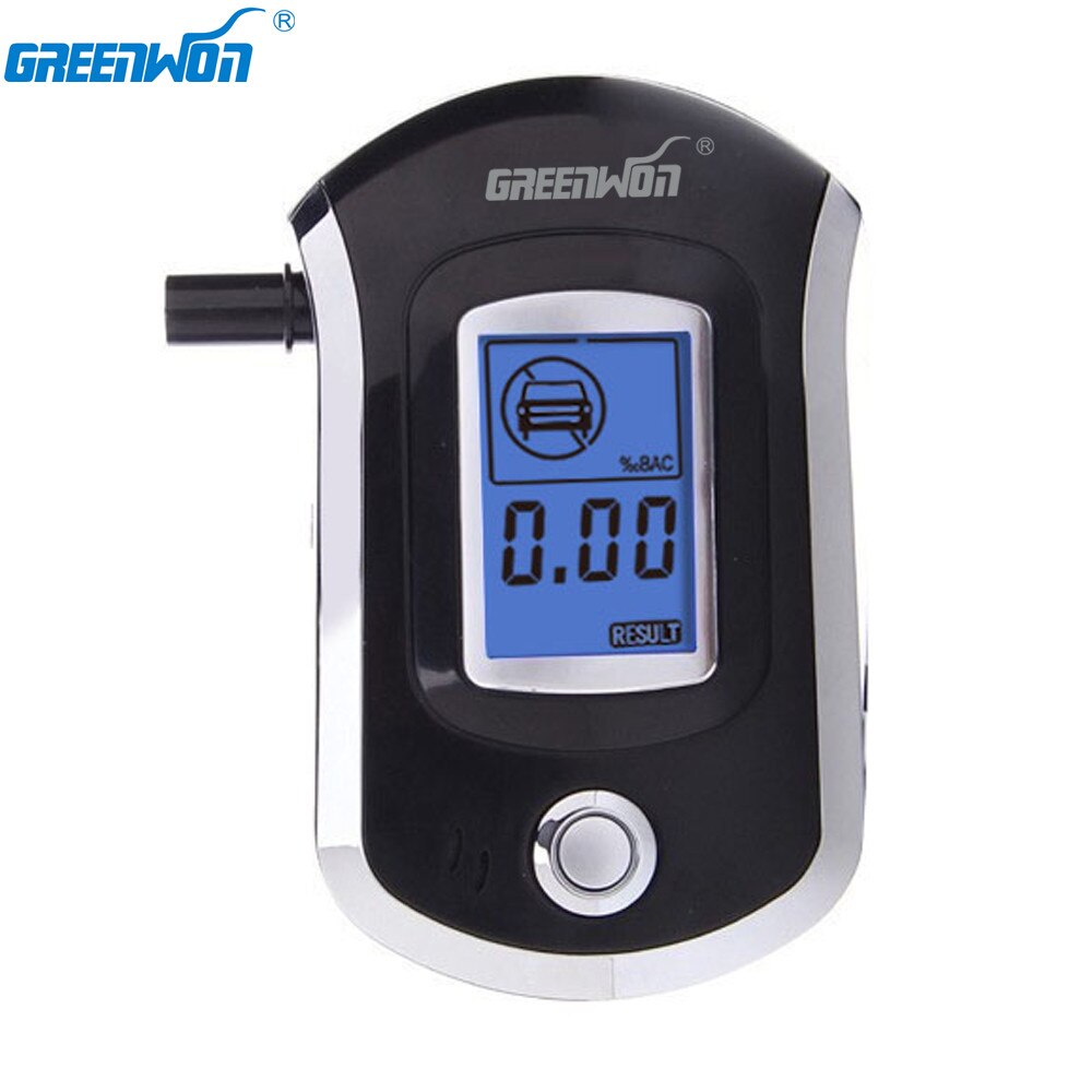 Greenwon Digitale Adem Alcohol Tester Blaastest AT6000 Alcohol Adem Tester Breathalzyer Lock Box Ethyl Alcohol Detector