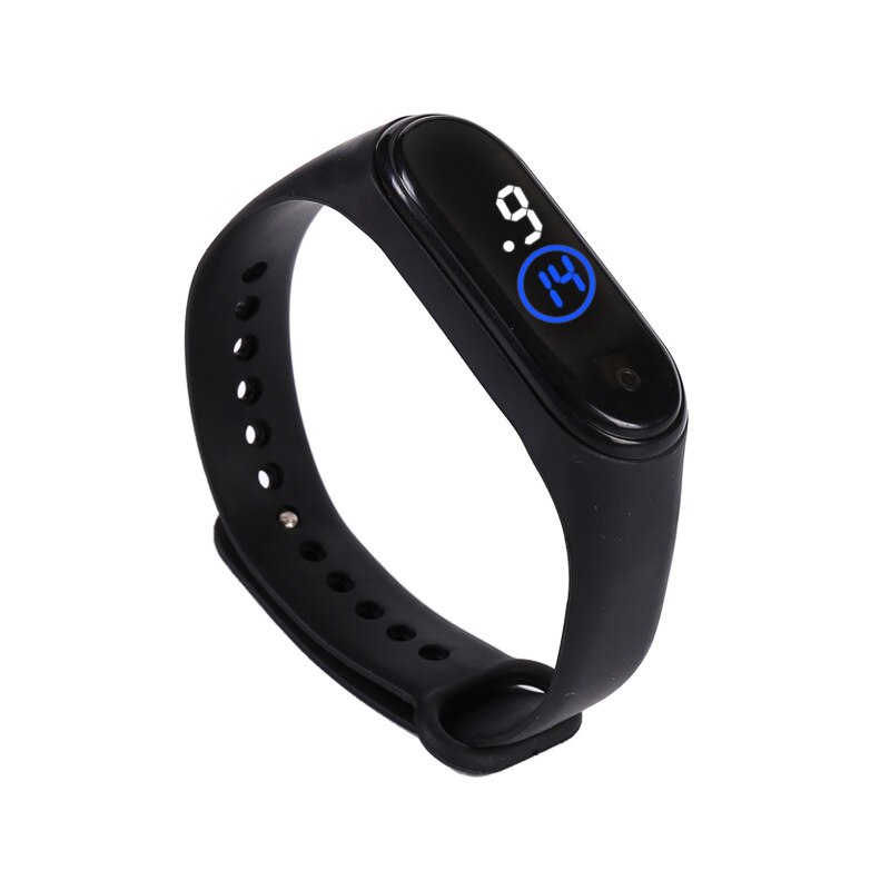 Hvidt blåt lys led sportsure børn gummirem digital børne ur til piger drenge girt relogio masculino herre relojes: Sort