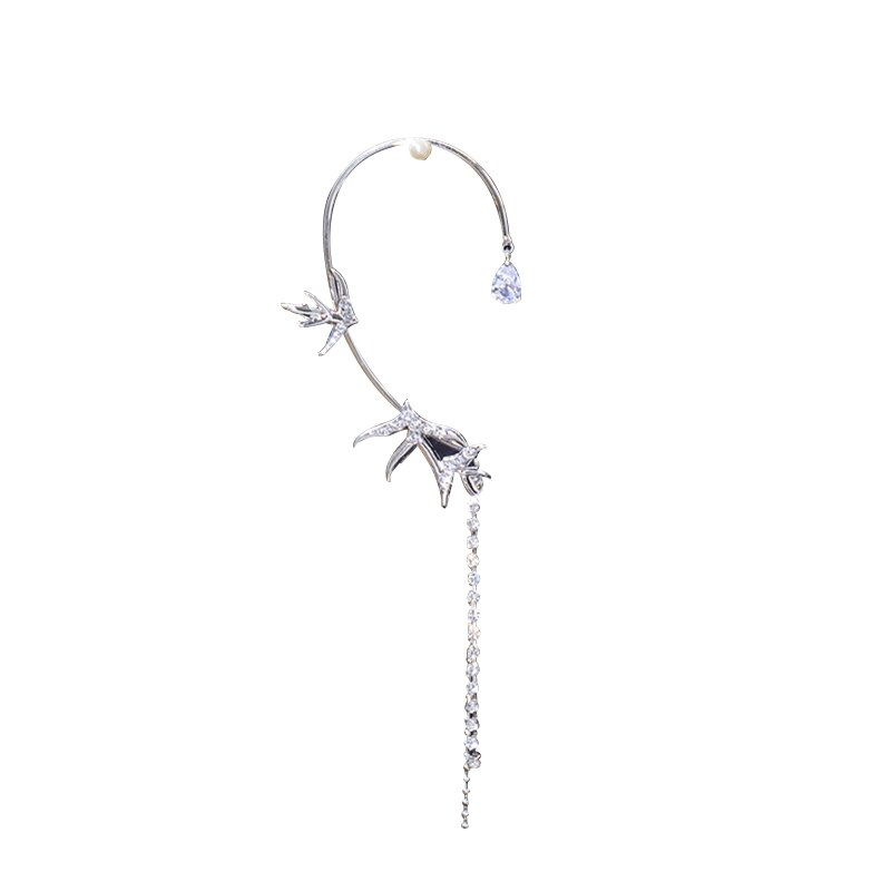 6.29x1.18" Unique Ear Cuffs Clip Handmade Clip-on Earrings for Women Fantasy Fairy Halloween Costume