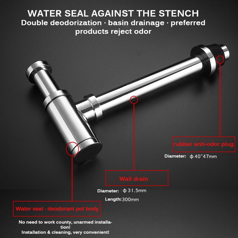 Drain Basin Waste Sink Bathroom Adjustable Luxury Durable Bottle Trap Home Universal Extension Easy Install