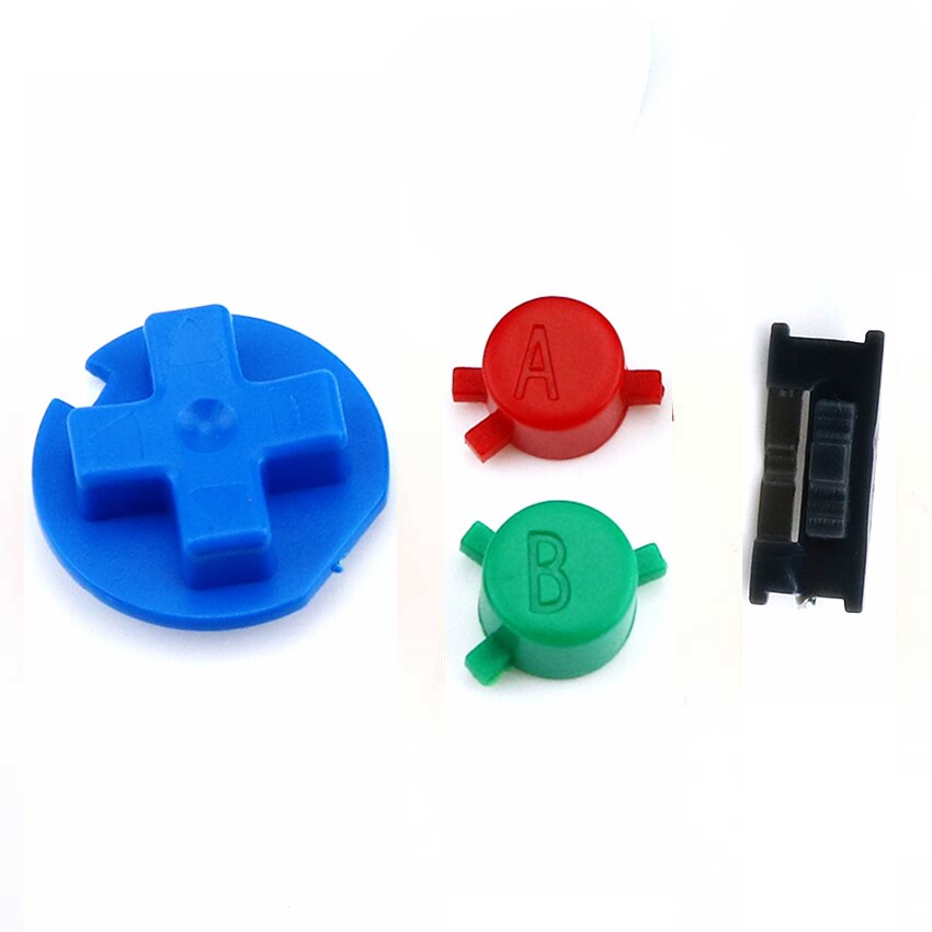 JCD 1 Set Plastic Power ON OFF Buttons Keypads for Gameboy Color GBC Colorful Buttons Set for GBC D Pads A B Buttons Replacement