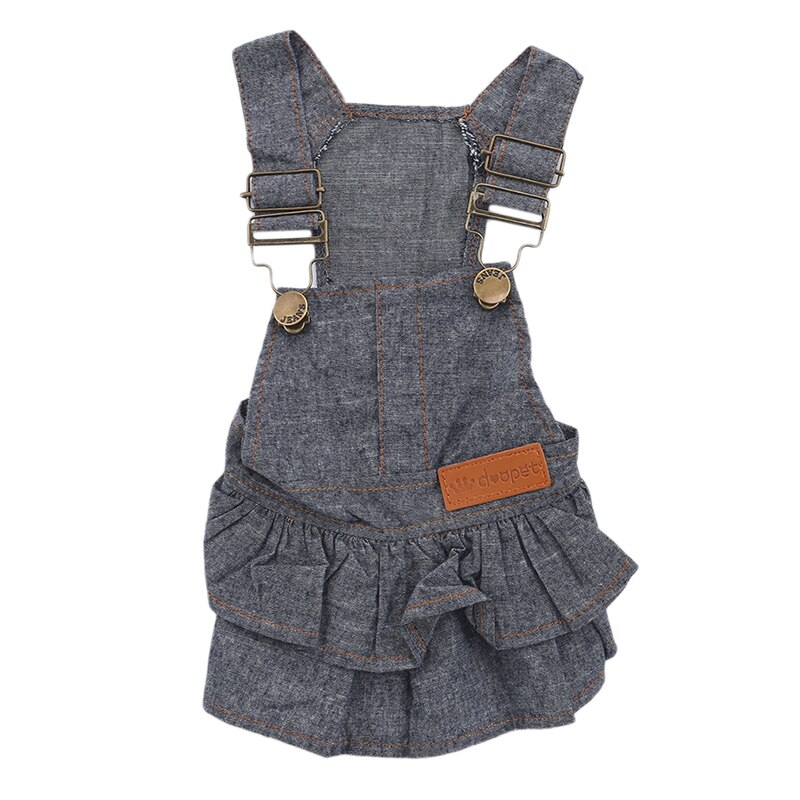 Dog Clothes Three Color Denim Skirt Fashionable Tutu Teddy Youth Beautiful Casual Pet Small Dog Cute Clothes: Grijs