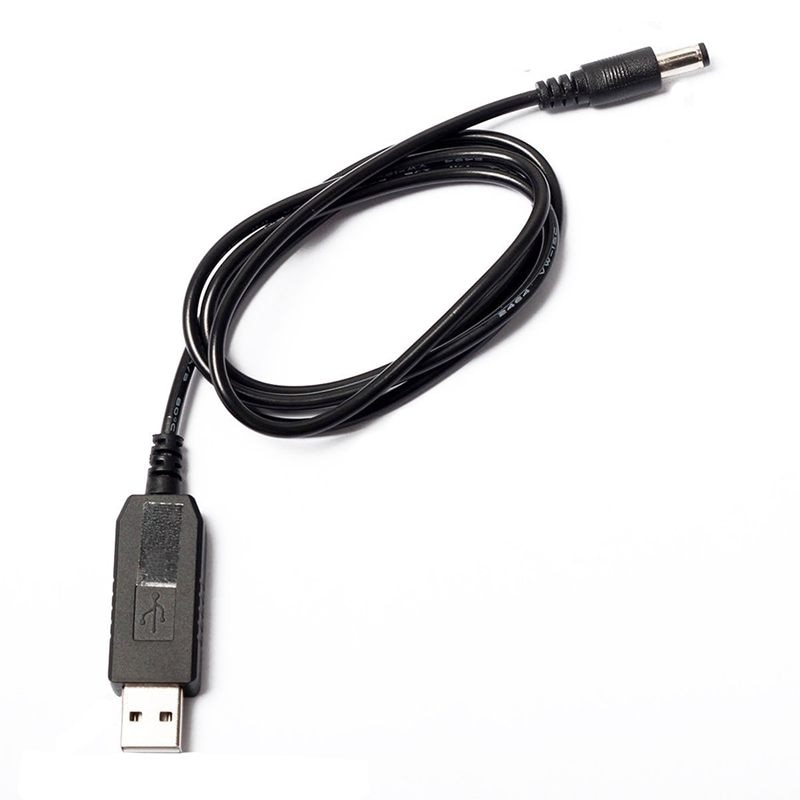 USB DC 5V a DC 12V, 2,1mm X 5,5mm para convertidor DC barril hombre conector enchufe de Cable de alimentación USB a DC Cable 1M (5V a DC