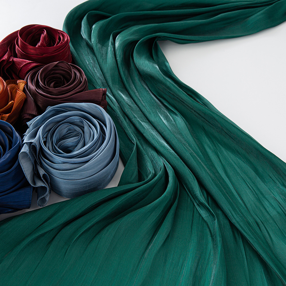Pañuelos de color sólido de 18 colores, bufandas de seda, bufandas finas de gasa grandes, chales de protección solar para viajes, bufandas de seda de isla: Gris oscuro