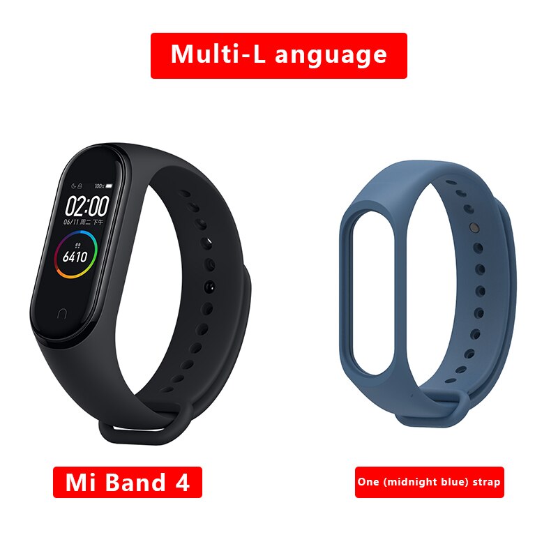 Xiaomi MiBand4 Fitness Tracker 0.95Color AMOLED 5.0 Smart Bracelet Monitor 50m Waterproof 135mAh up to 20Days Activity Tracker: Midnight blue