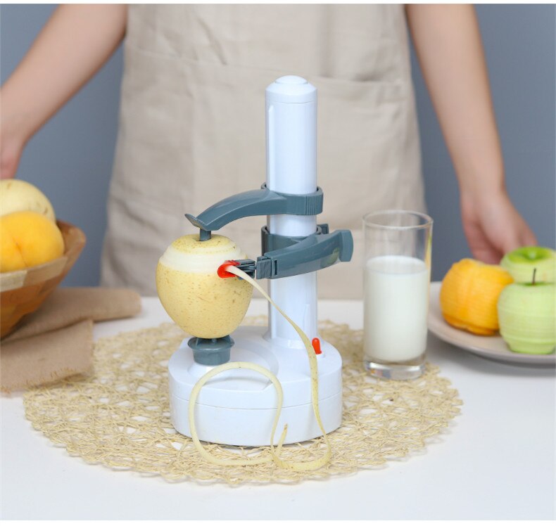 Automatische Elektrische Schälmaschine Obst Und Gemüse Schäler (Nicht Inklusive Batterie) Kartoffel Peeling Werkzeug: Weiß