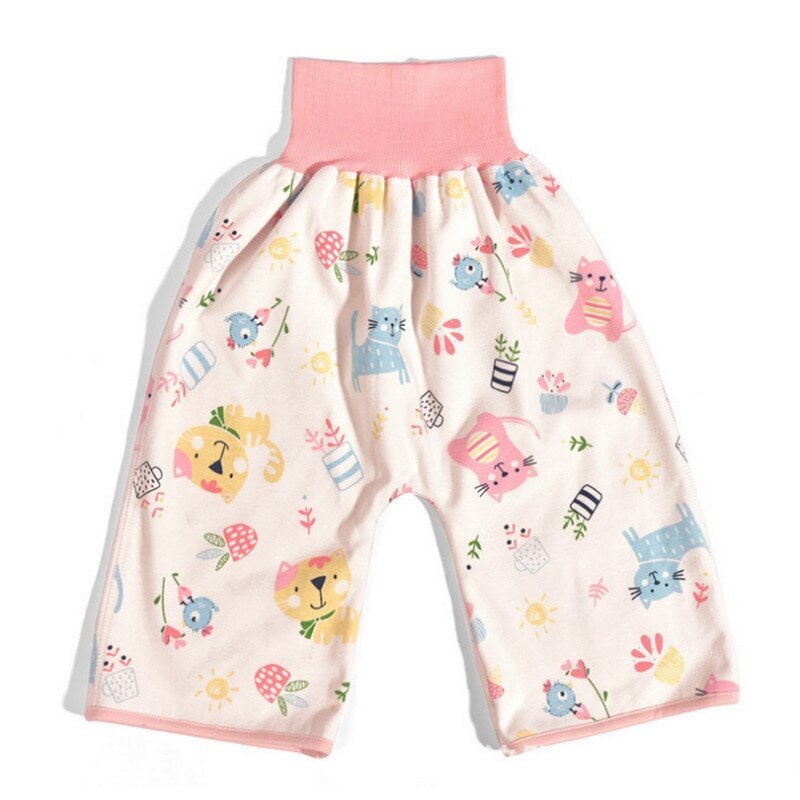 washable prevent bed wetting pure cotton high waist diaper pants prevent leakage of urine learning traning pants: 3