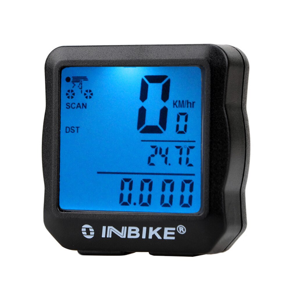 Mtb cykelcomputer speedometer lysende mountain road cykel lcd kablet kilometertæller realtidshastighed cykeludstyr: Blå