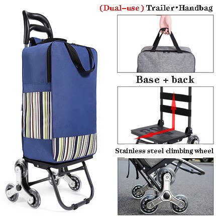 Huishoudelijke Draagbare Vouwen Trap Klimmen Winkelwagentje Boodschappen Rugzak Trolley Handtas Mountainbike Bagage Winkelwagen: P