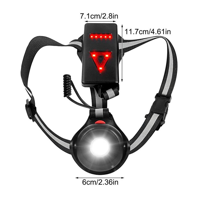 Luz para correr en el pecho, linterna giratoria de alto brillo para el pecho, lámpara LED para correr, 3 modos de iluminación, segura recargable de larga duración