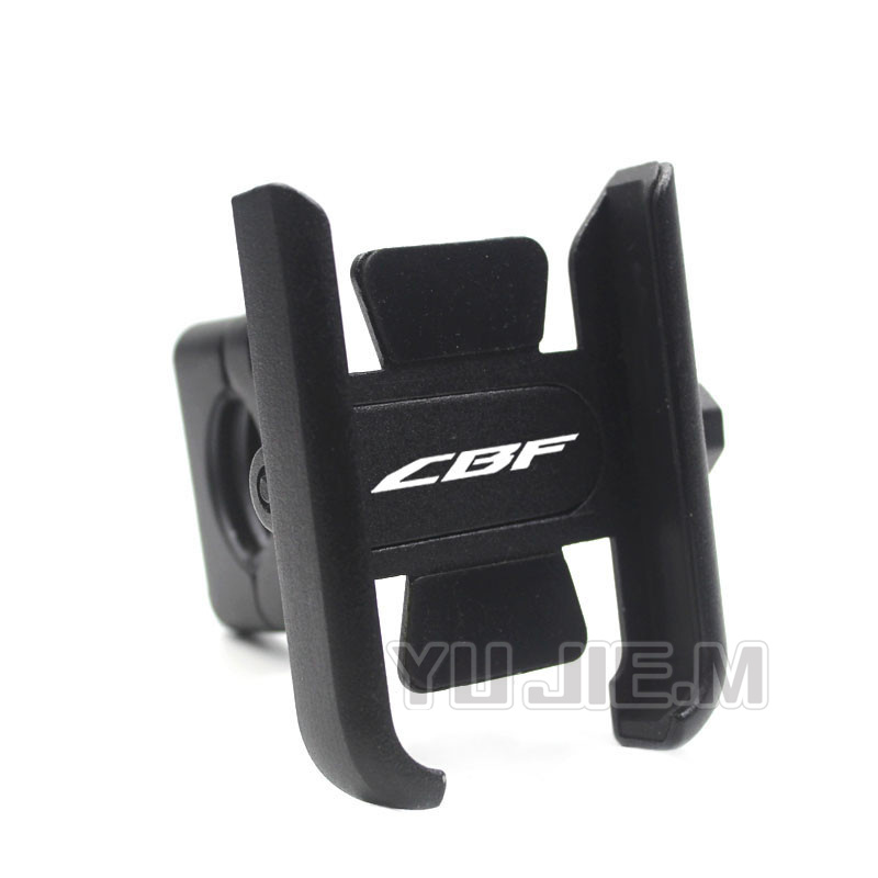 Soporte de teléfono móvil con mango CNC para motocicleta, accesorio para GPS, CBF 500, 600, 600S, 1000, CBF600, CBF1000, CBF500, CB600S, CBF125: Negro
