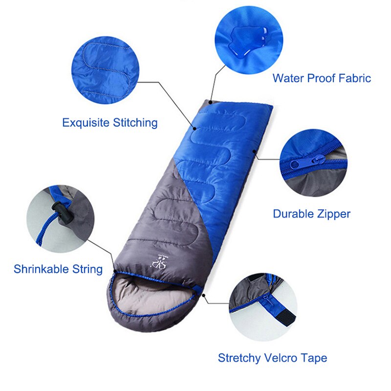 Camping sac de couchage coton adulte léger 4 saisons froid enveloppe sac de couchage sac de couchage pour voyage en plein air randonnée
