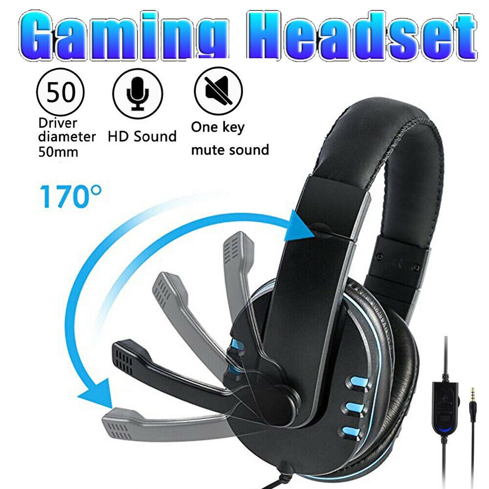 Gaming headset för xbox one  ps4 nintendo switch pc mac 3.5mm gamer hörlurar med mikrofon stereo brusisolering hörlurar