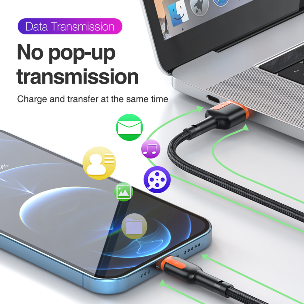 Câble USB tressé en Nylon pour recharge rapide et transfert de données, cordon de chargeur pour iPhone 12 13 11 Pro Max X XR XS 6S 7 8 Plus 1m 2m 3m