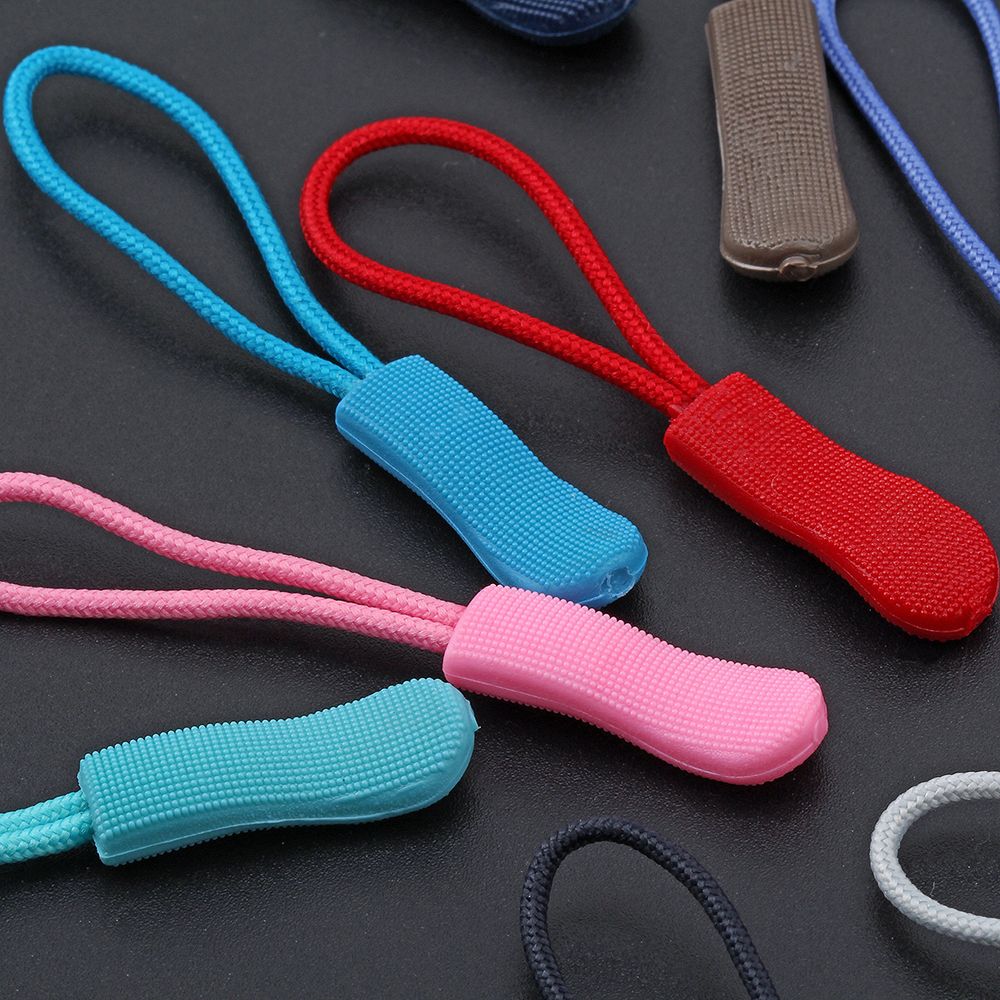 20Pcs Zipper Pull Puller End Fit Rope Plastic Zipper Rope DIY Bag Clothes Sewing Accessories