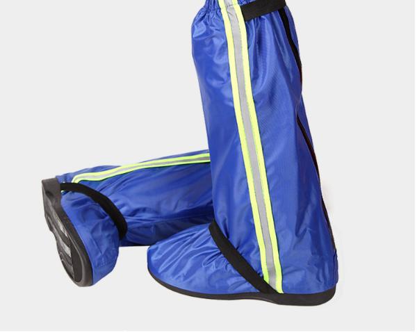 Housse de chaussure de moto Oxford tissu hommes et femmes imperméable et pluie épaississement équipement d'équitation longue jambe couverture porter bas