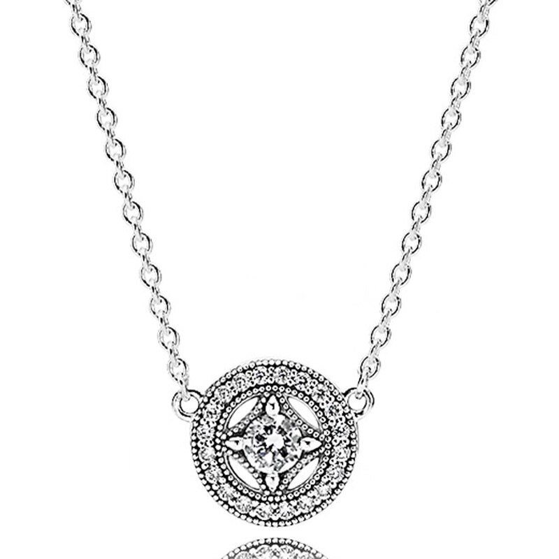 100% 925 Sterling Silver Tree Of Life Classic Elegance Allure & Hearts Of Collier Necklace Fit Charm Trendy DIY Jewelry: 3