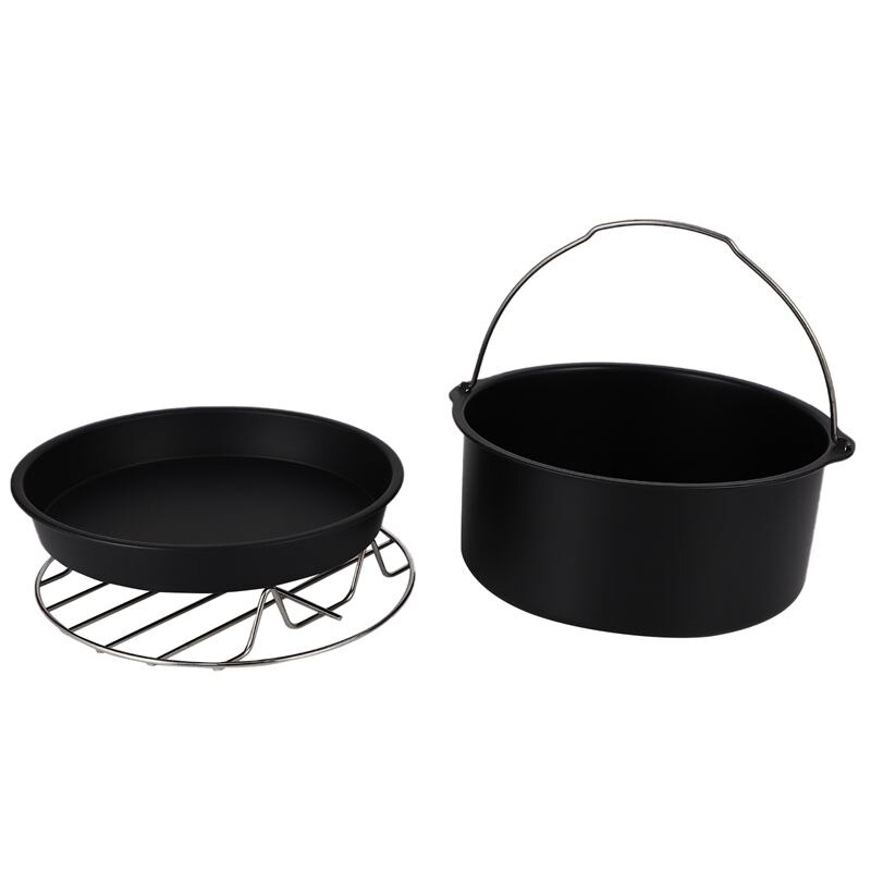 7 zoll Friteuse Zubehör 3 in 1 Multifunktionale Luft Friteuse Zubehör einstellen Bausatz Teile Brot Regal Kuchen Fass Pizza Pfanne