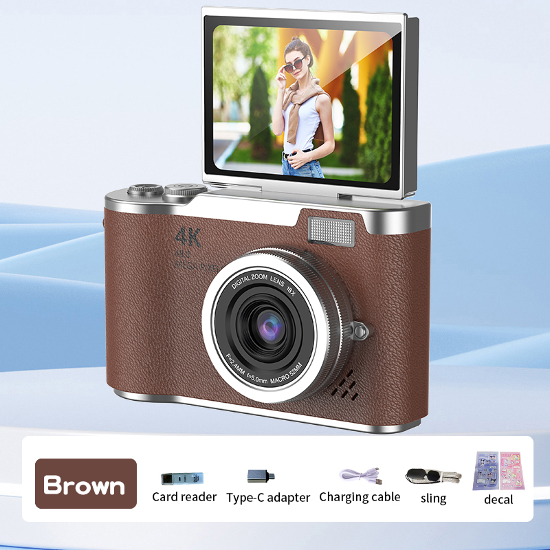 Cámara digital 4K 48MP cámara de fotografía videocámara cámaras recargables videocámara con pantalla de 2,4 pulgadas para niños adultos principiantes: Morado