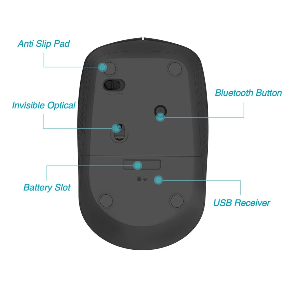 Rapoo M100G Multi Gerät Bluetooth Stille Optische Maus mit BT3.0/4.0/2,4G bis zu 3 Geräte für Laptop MacBook PC Tablette Android